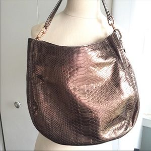 Michael Kors Metallic embossed leather hobo bag